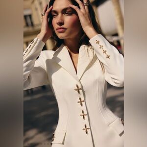 NWT Nadine Merabi NICOLA WHITE BLAZER Size XS/2